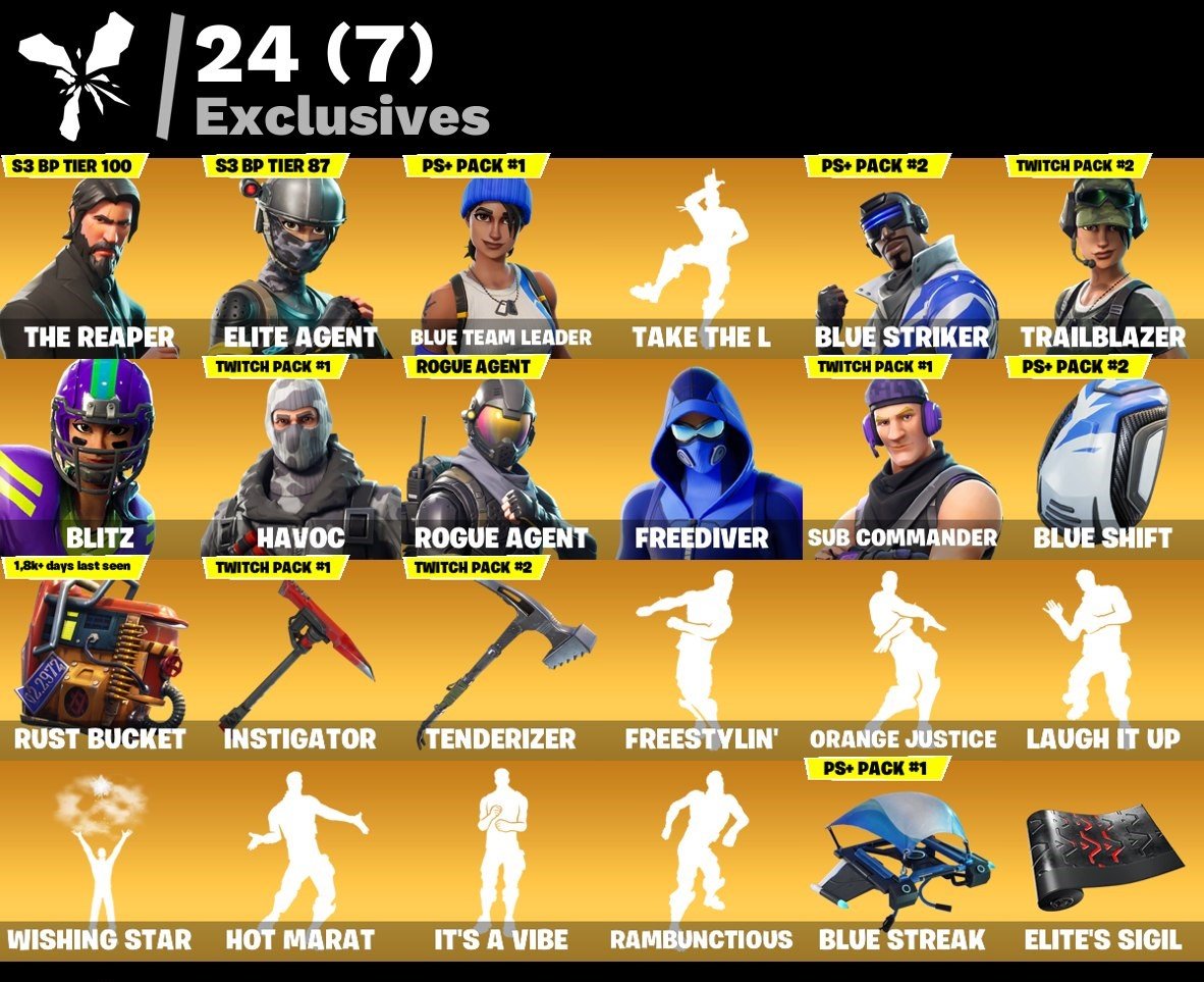 [PC|PSN|XBOX] 94 skins | The Reaper | Freediver | Take The L | 🔥AUTO DELIVERY🔥, Sale, skins 94
