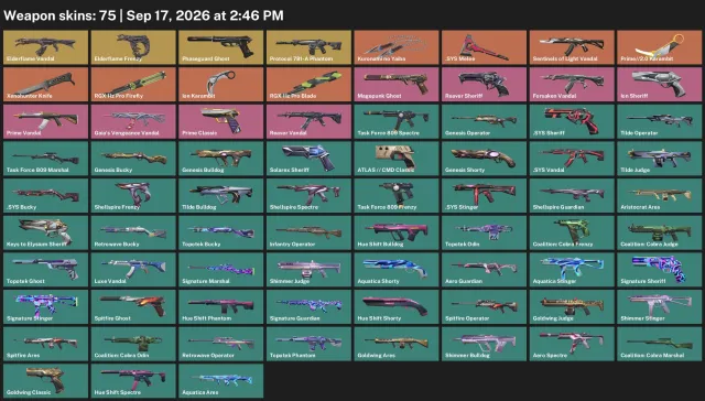50000 VP Vandal "Ancient Flame" Karambit "Prime//2.0", Sale, Under calibration, Agents: 24, Skins: 65