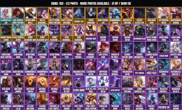 BRONZE IV 🎮 163 skins 💠 173 champions 💠 16.5K BE💠Galaxy Storm Miss Fortune💠Elementalist, Sale, level 224, champions 173, skins 163, No rank