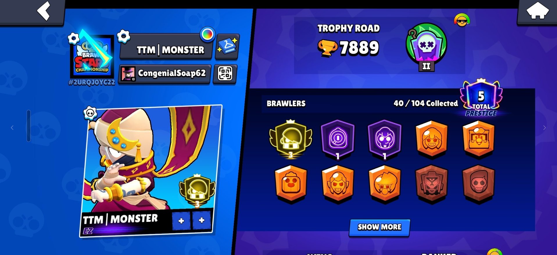【⚡💎】【🧊 THIRD PRIME ON EDGAR🧊】【🏆7800🏆】【📨TOGETHER WITH MAIL📨】, trophies 10000, brawlers 63, primes 5