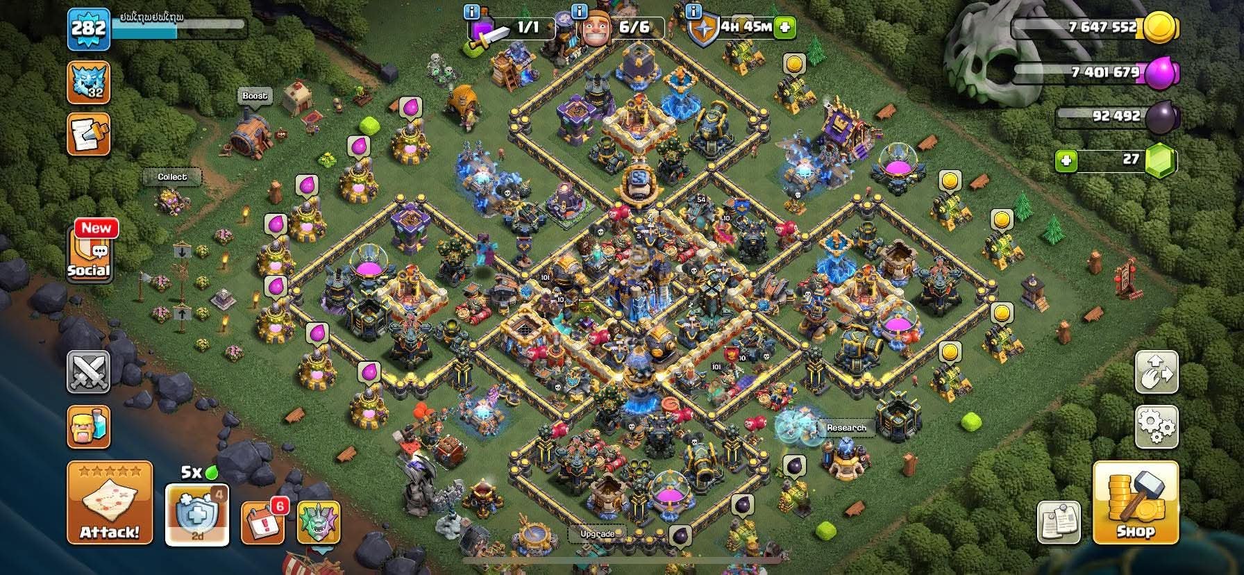 👑 ТХ 18 ФУЛЛ МАКС 🏰 282 Уровень XP ⚔️ Герои 101-101-77-76-54-25 🛍️ Скидка в Магазине 70%, 18 TH Main Village, 10 TH Builder