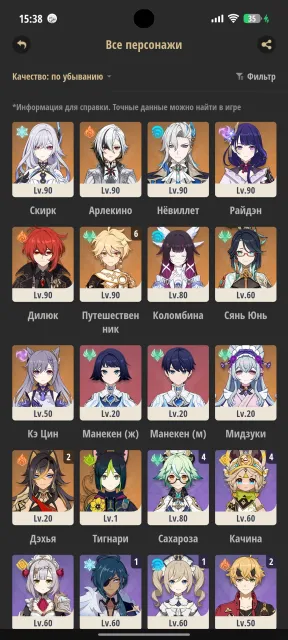Account with decent characters and an uncovered map, Any platform, Email linked, Iter, Levelled up, AR 56, Event 6, Standard 5