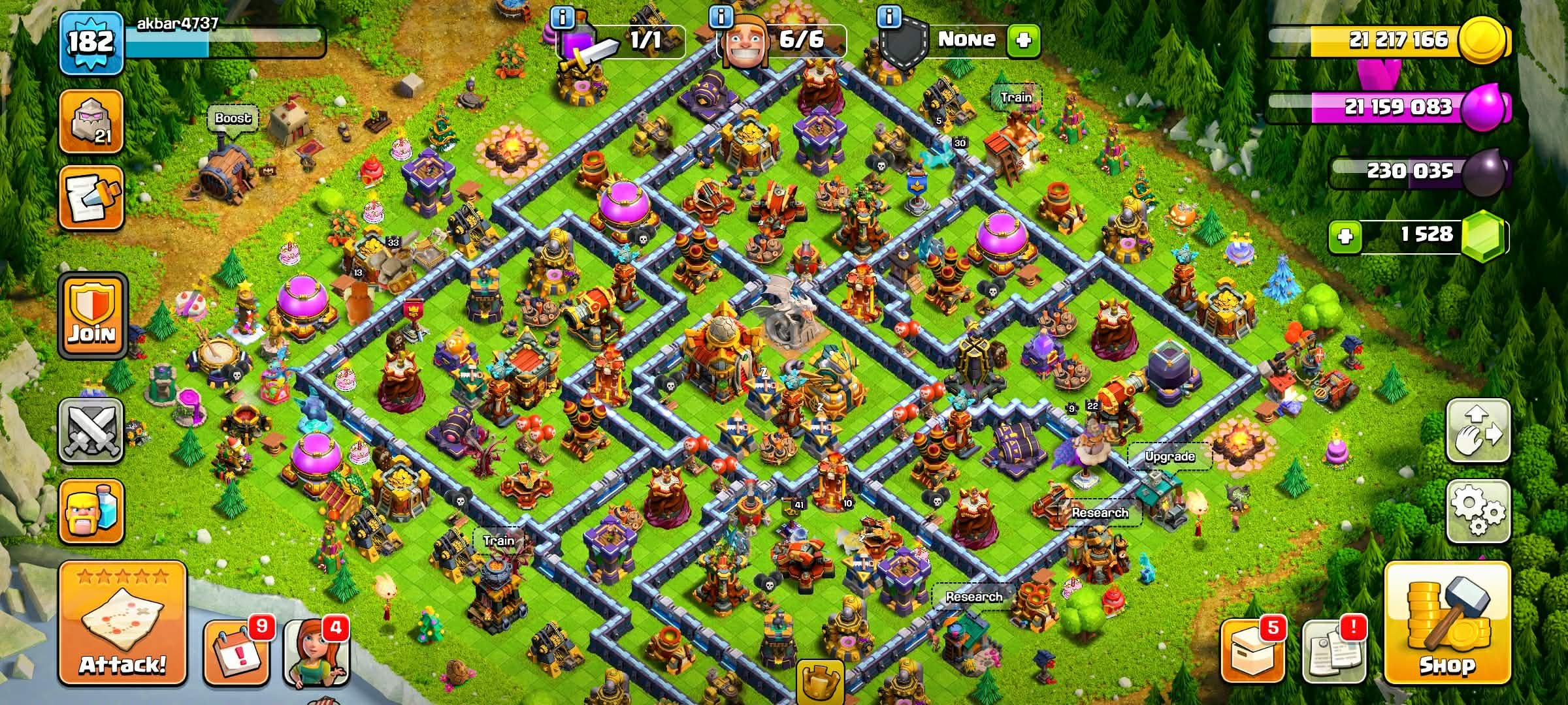 TH 16 👑Dragon Statue✨STRONG LEVEL EVERYTHING👑(BK34,AQ42,MN42,GW22,RC20)🔰1500+ Gems🔰182 XP, 16 TH Main Village, 9 TH Builder