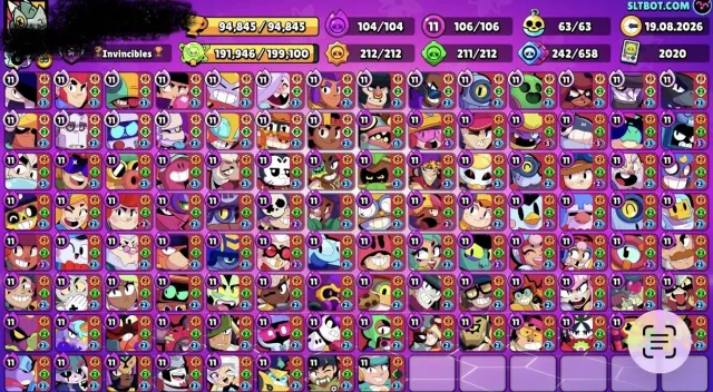 Full account 💘 All brawlers: 11 power • legendary (old) • • Matcharino pin • Old, 94845 trophies, 106 brawlers, 65 primes