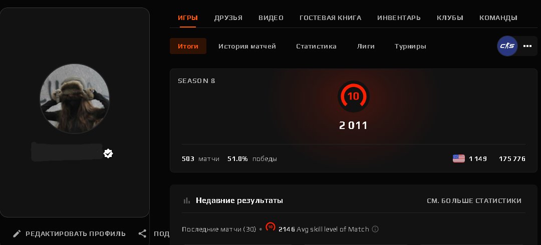 🤍FACEIT 10 LVL🤍2036 ELO🤍501 MATCHES🤍VERIFED🤍Rebinding🤍INV 326$🤍CAN DO REVERIF🤍, Sale, Empty, No PRIME, FACEIT, 2036 ELO, With registration: Yes