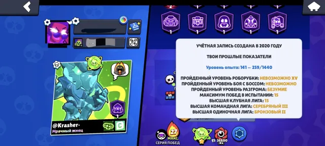 106/106 бойцов, все на 11 силе, 750+ скинов, 102010 кубков, 105 бравлеров, 94 праймов