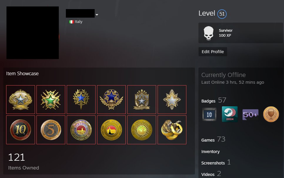 ❤️ 17 MEDAL ❤️ 73 GAMES ❤️ 51 LEVEL STEAM ❤️ FIRST MAIL ❤️, Sale, Empty, Yes PRIME, FACEIT, With registration: Yes