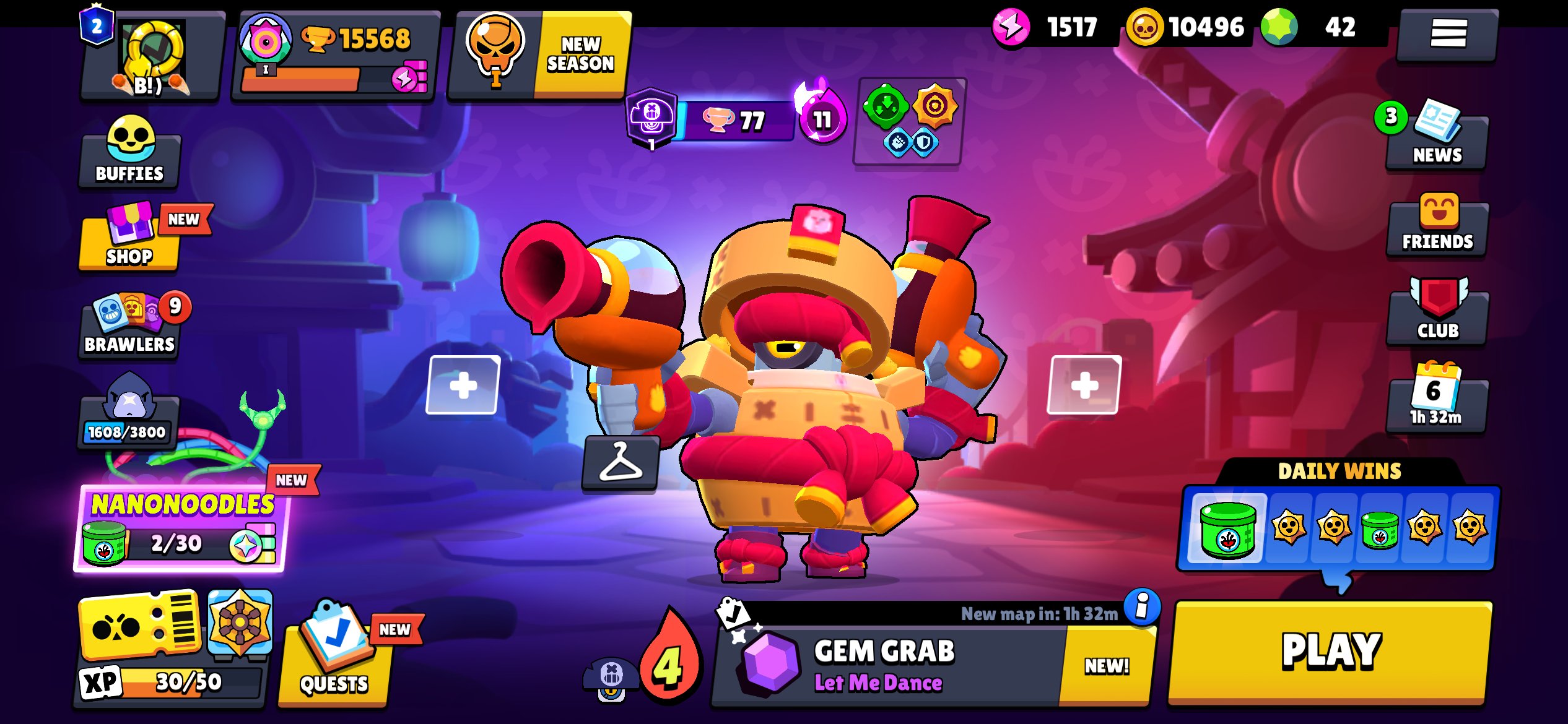 ⛩️Virus-8 bit⛩️Soy Daryl⛩️, trophies 15000, brawlers 64