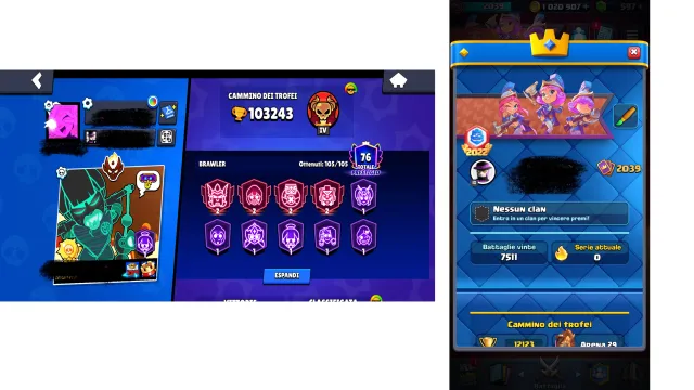 103K+ Brawl Stars + Clash Royale Account, trophies 103243, brawlers 105