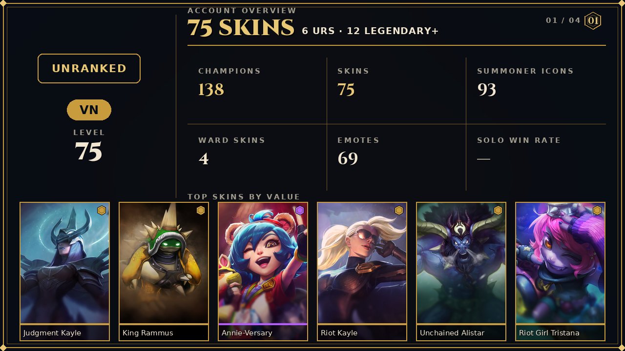 🌸75 skins + 138 champions🎀9018 BE🎀Judgment Kayle🎀King Rammus🎀Annie-Versary🎀Riot Kayle, Sale, champions 138, skins 75, Unranked