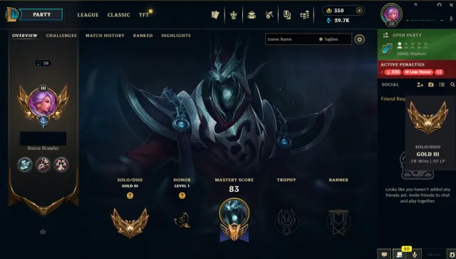 ❤️【S16】Gold I I I ❤️ Skins: 34 ❤️ Champs: 47 ❤️ BE: 29700❤️350RP, Sale, level 38, champions 45, skins 34, Gold