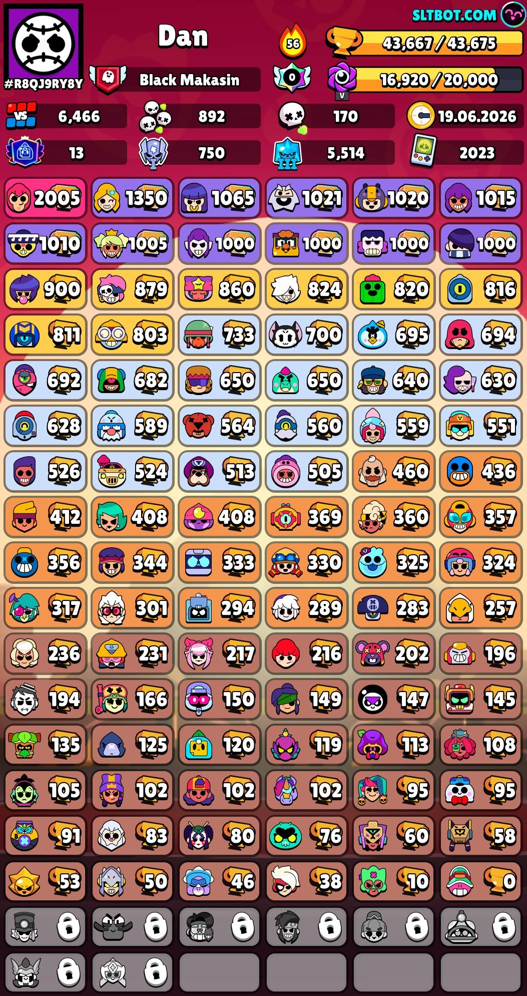 💰 BRAWL STARS ⭐️ Account 23 years // MANY SKINS \\ 🍡 13 PRIMES :: SKINS FOR 2k GEMS 💎, trophies 43667, brawlers 96, primes 13