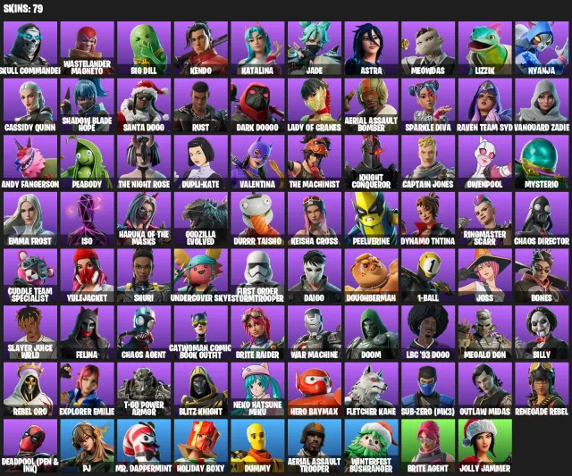 ⚡👑 JUICE WRLD + SNOOP DOGG + DEADPOOL (PEN & INK) + SUB-ZERO + DOOM 🎮🏆 | 79 SKINS 💥🎯, Sale, skins 79