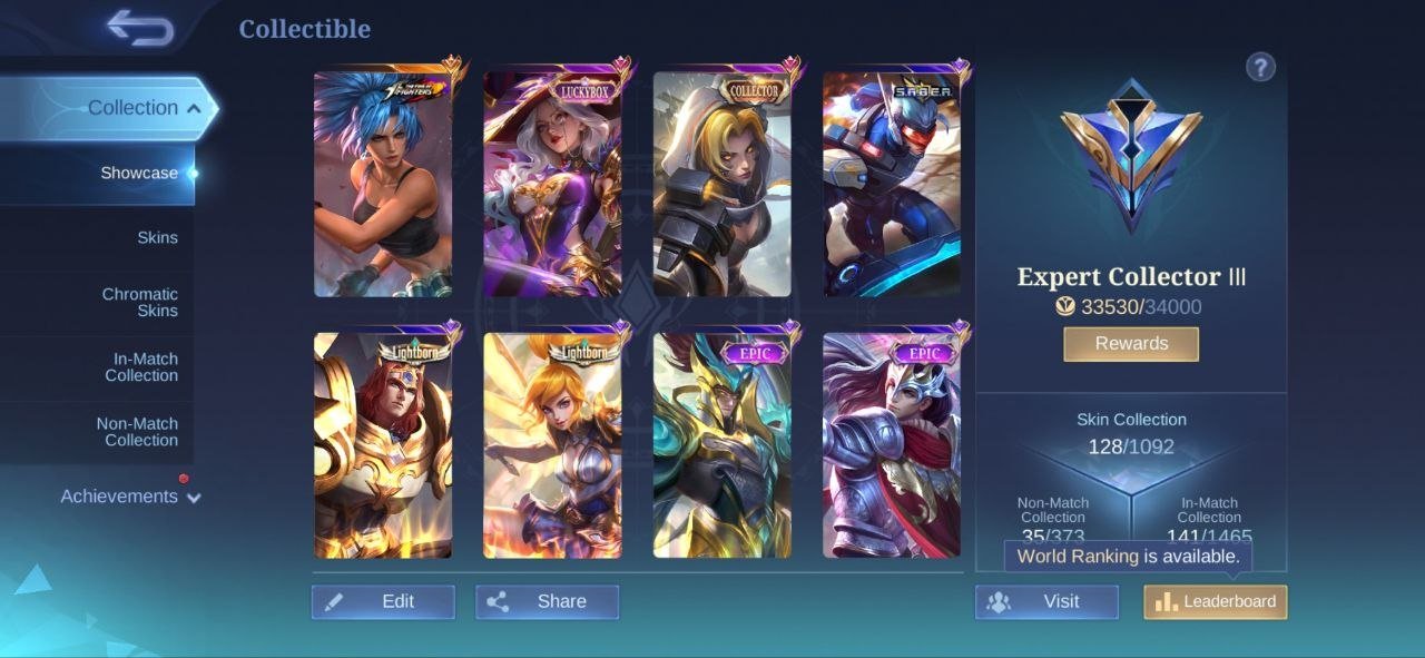 🎮 Mythic Rank ➤ Level 45 ➤ 84 Heroes ➤ 128 Skins ➤ KOF Karina