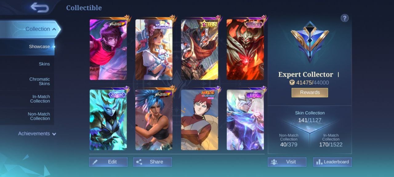 KOF dyrotth Karina fluffy floren LUCKYBOX zhask Star Hayabusa deluxe 22 zodiac Selena Gaara Vale, Sale, Rank: Mythic, Level: 47, Winrate: 48%, Heroes: 83, Skins: 148