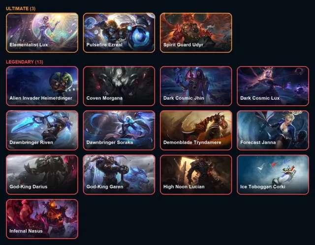 【 Elementalist Lux / K/DA All Out Seraphine / Pulsefair Ezreal / Spirit Guard Udyr 】, Sale, level 315, champions 170, skins 177, Unranked