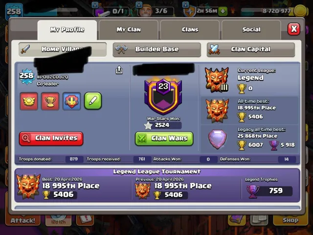 Clash of Clans Fully maxed TH18, 13 years old account (ex builder base e-sport player), 18 TH Home Village, 10 TH Builder Base