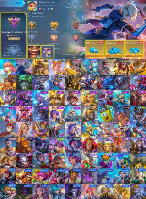 🛡️ Гарантовано⛩️ Kagura ☁️ ÇLØÜD 💎 Ling M-World ⚔️ Martis Event Box ⚡ Макс Герої & Макс Емблеми, Продаж, Ранг: Міфічний, Рівень: 76, Процент перемог: 100%, Герої: 132, Облики: 255