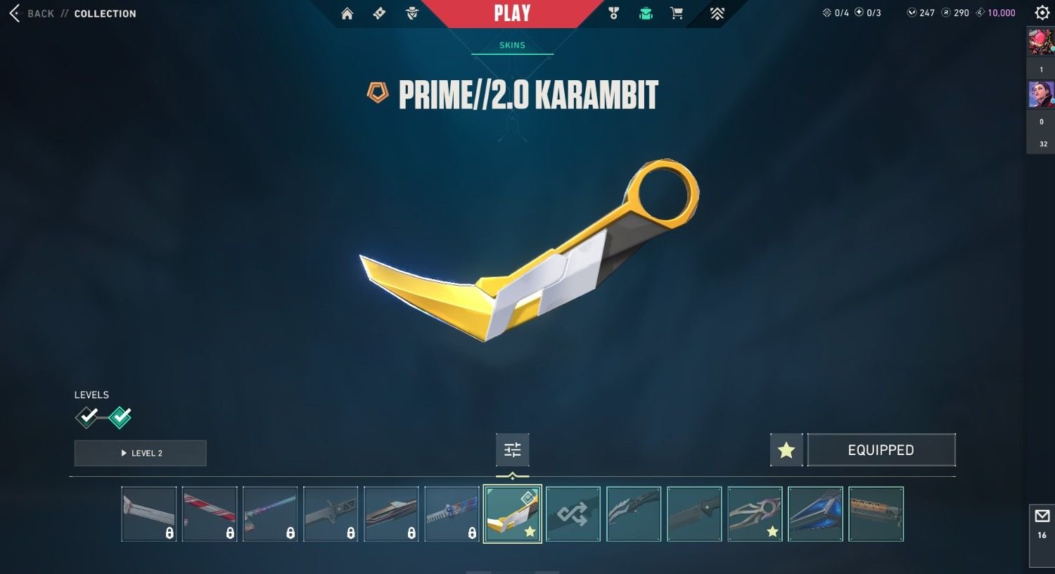 🔪 Prime Karambit + 🌸 Mystbloom + More | 🌍 Valorant EU | 🎨 54 Skins | 📧 Email Changeable, Sale, Ranked unlocked, Agents: 22, Skins: 54