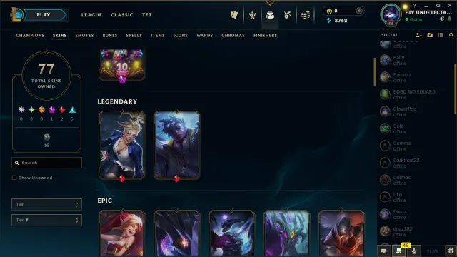 Handleveled SEA 3-0 Placements High MMR, Продажа, уровень 96, чемпионы 113, скины 77, Нет ранга