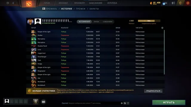 ✅6001 MMR ✅ARCANA TB ✅1920 MATCHES✅MAIN POOL✅59 TROPHIES✅, Sale, 6001 MMR, 9419 trustworthiness, 8145 politeness, 1923 matches, 2060 hours