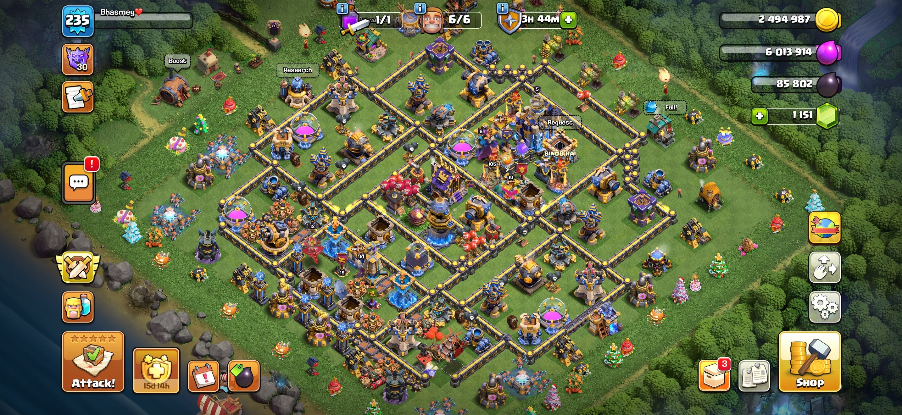 TH 18 Almost Full Max 🛑 Heroes: 105/110/67/85/55/12 🛑 5x Epic Max Level 27 🛑 2x Epic Level 26, 18 TH Main Village, 10 TH Builder