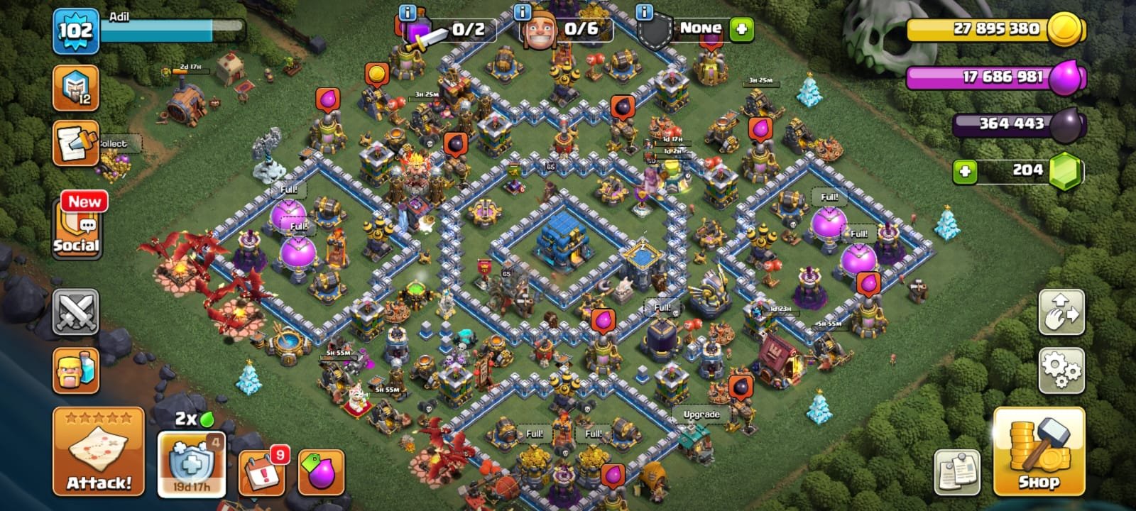 🏆 TH12 FULL MAXED – NOTHING LEFT TO UPGRADE 🏆 7X EQUIPMENT 🏆 MANY MAGIC ITEMS 🏆 HEROES 65-65-31-40 🏆, 12 TH Main Village