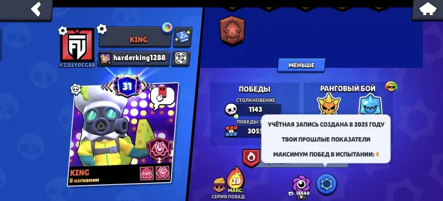 Selling account 46,502 trophies, more in the description, 46,502 trophies, 91 brawlers, 31 primes