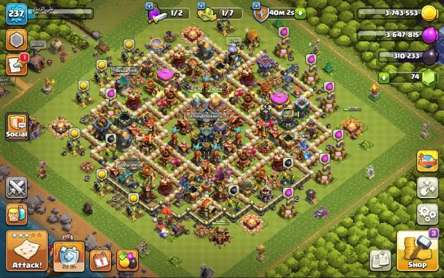 17 тх с прокачкой фулл 16 |237 LVL | 79/78/67/70/45/12 |почти фулл снаряга, 17 TH Main Village