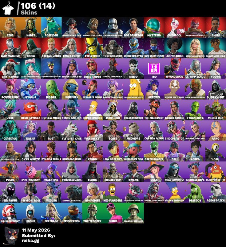 [PC] 106 skins | Zeus | Hades | Poseidon | Apprentice Evie | Wookiee Team Leader | Captain Phasma, Sale, skins 106