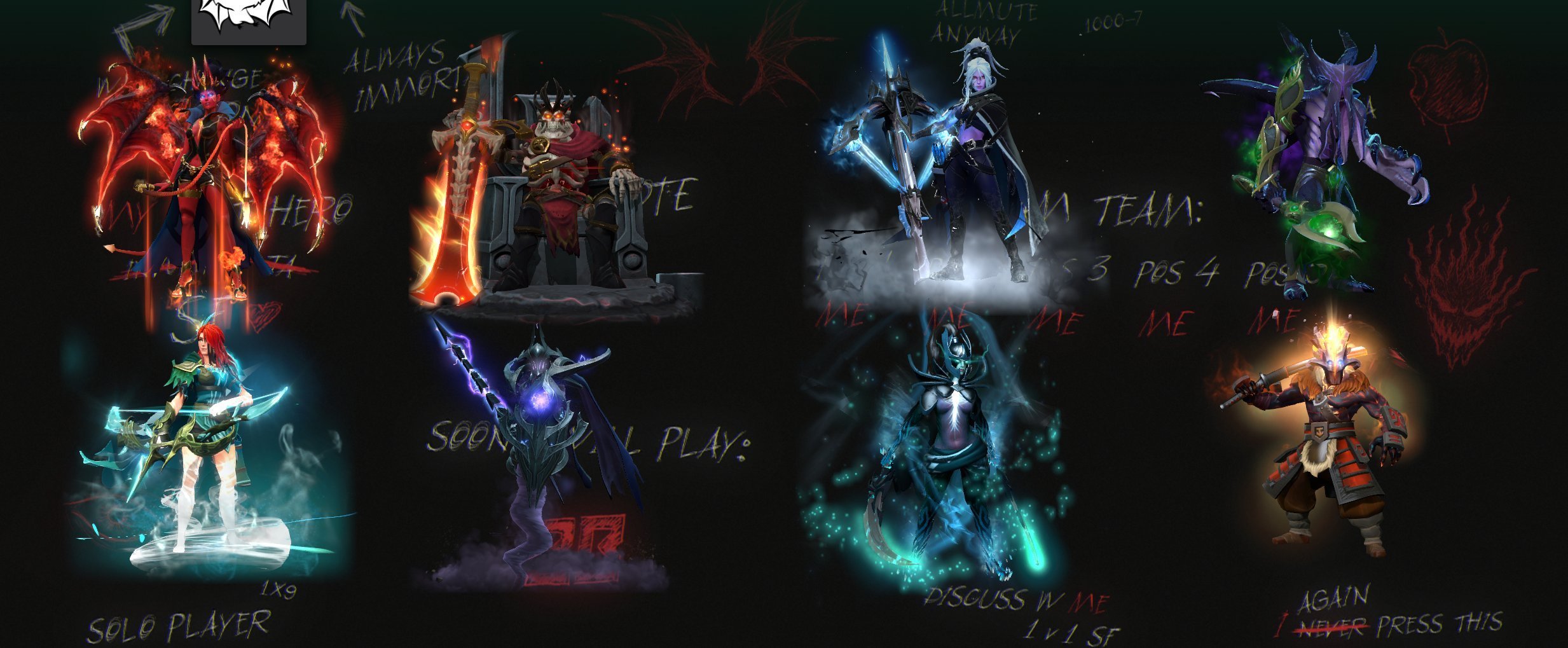 🔥 10 Arcans: Queen of Pain🟢Drow Ranger (2Style)🟢Void🟢WK🟢Razor🟢VR🟢Juggernaut🟢Phantom🟢TB🟢CM🟢, Sale, 3800 MMR, 6100 games