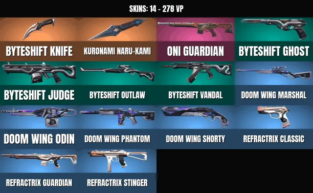 Silver 3 🎯 14 skins 👑 2 knives👑Knife "Cyber Snake"👑Narukami "Kurunami👑Guardian "Demon"👑Byteshift, Sale, Silver 3, Agents: 12, Skins: 14