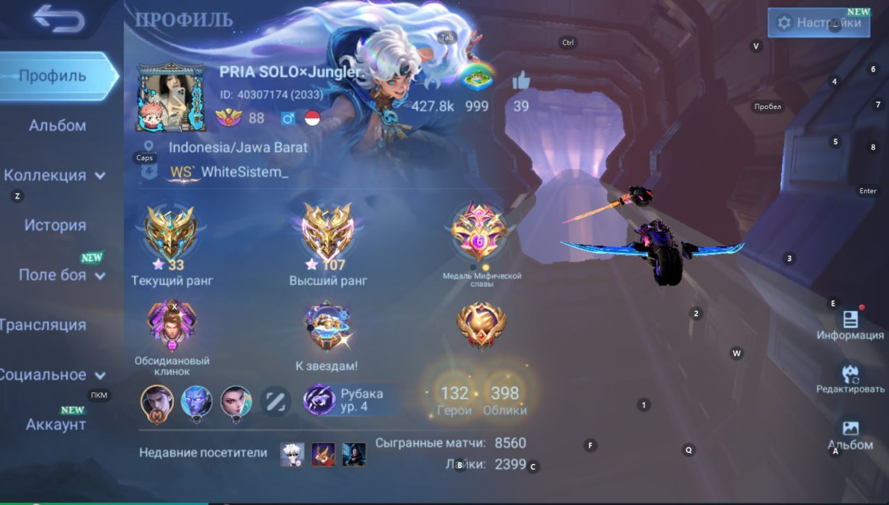 🖤Legend Alucard🖤MetroZero Roger,KOF(4),AllStar Moskov,Aspirant Lesley,LuckyBox(8),AllStar Hanabi🖤, Sale, Rank: Mythic, Level: 88, Winrate: 52%, Heroes: 132, Skins: 398
