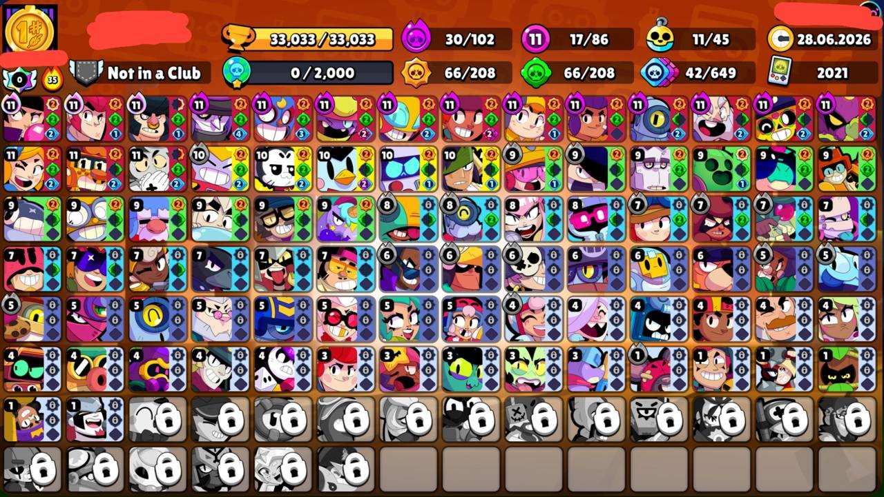 🔥Stu Athlete + other skins🔥⚜️17 - 11⚜️ 🟣30 - Hypercharge🟣 ♾️2021♾️📩Gmail📩✔️Instant delivery✔️, trophies 33033, brawlers 86, primes 12