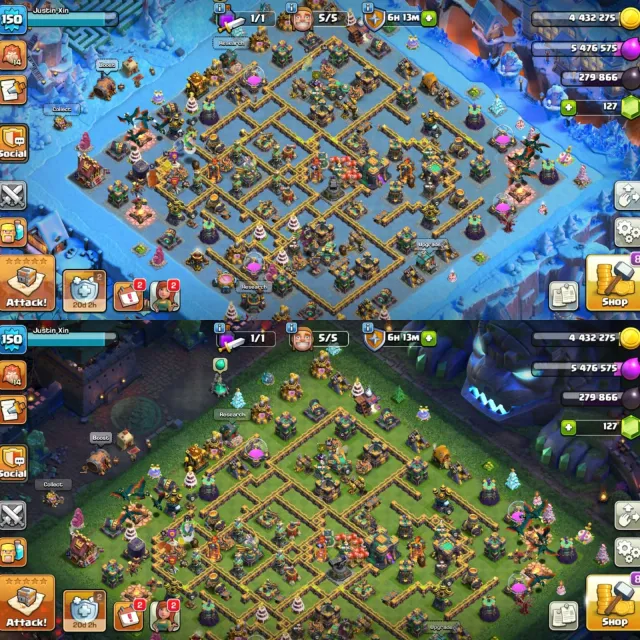 TH14 ALMOST MAX🏆3X PAID SCENERY🏆305 CWL MEDAL🏆10X EQUIPMENT🏆17X SKIN🏆HEROES 76-80-50-51-27, 14 TH Родной Деревни
