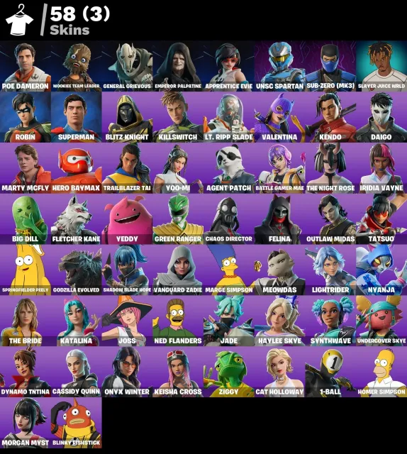 [PC/XBOX/PSN] |58 Skins| General Grievous,Emperor Palpatine, Sub-Zero MK3,UNSC Spartan |850 V-Bucks, Продажа, скины 58
