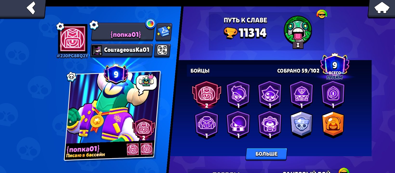 Sell a cool account for a great start, trophies 11314, brawlers 59, primes 9
