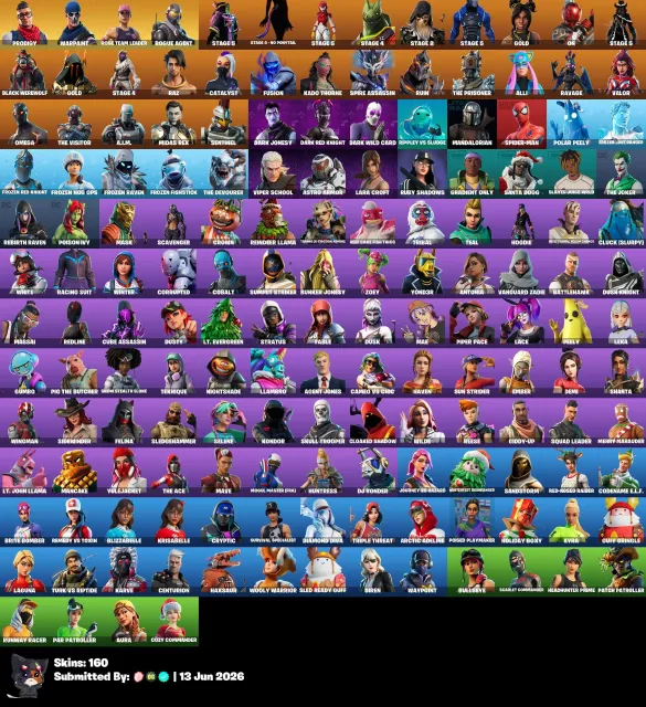 [PC] FA 160 skins Prodigy | Rogue Agent | STAGE 5 | Stage 4 - NO PONYTAIL | OG STW, Sale, skins 160