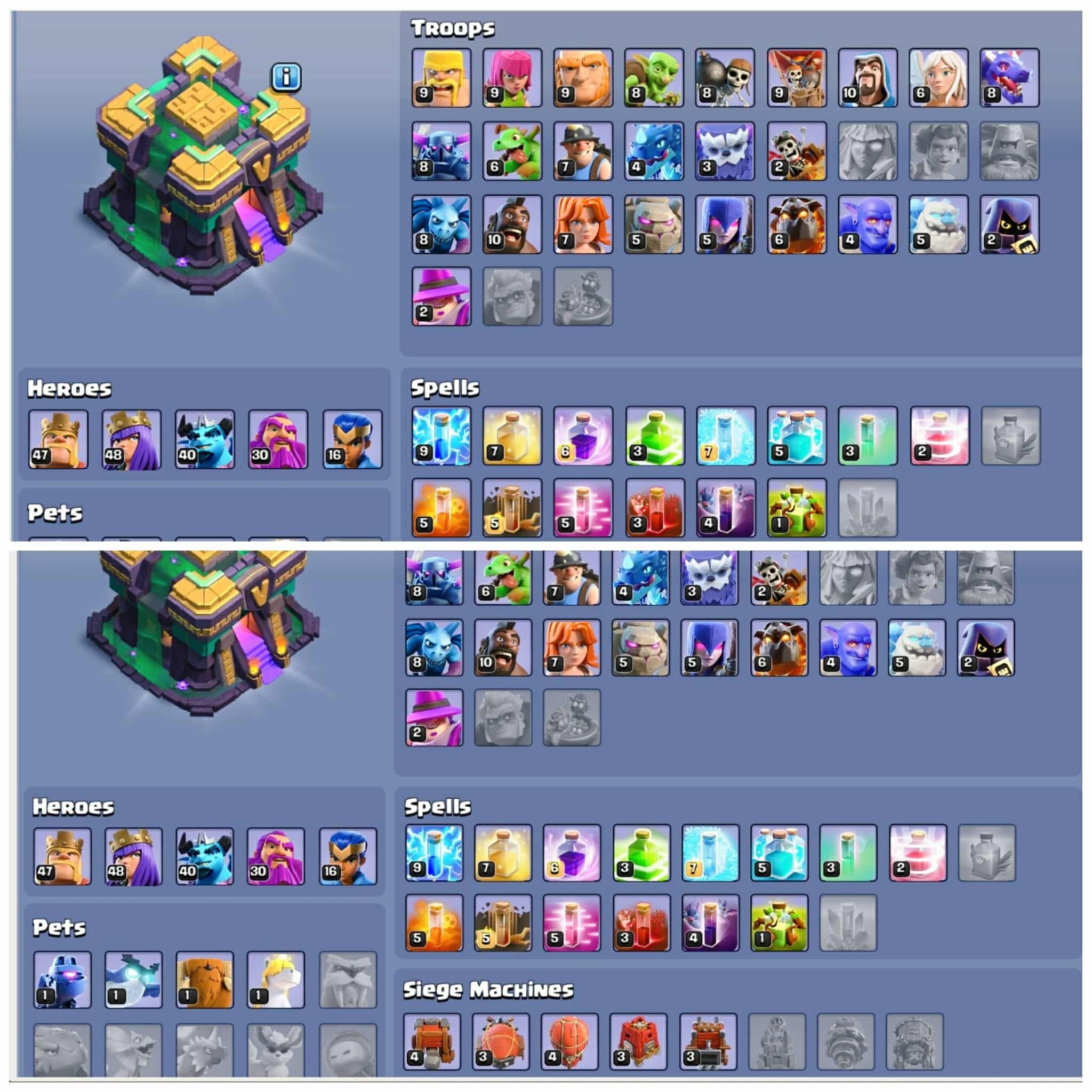 TH 14 Max Almost✅Chess Scenery🔥Mail Changeable Buyer Email Connected🌟Heros: 𝟒𝟕/𝟒𝟖/𝟒𝟎/𝟑𝟎/𝟏𝟔, 14 TH