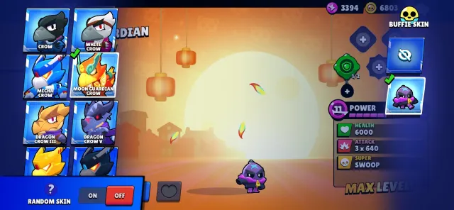 21k coins, 94 gems, 18 hyper, + 6 with 11, 5 skins for 299 gems, 14124 trophies, 74 brawlers, 6 primes