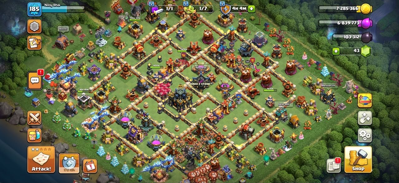 Th 17 Near Max Village ✦ 68-68-61-50-28-15 ✦ 16x Epic Equipment ✦ 162 Cwl Medals ✦ Nc Free, 17 TH Main Village, 10 TH Builder