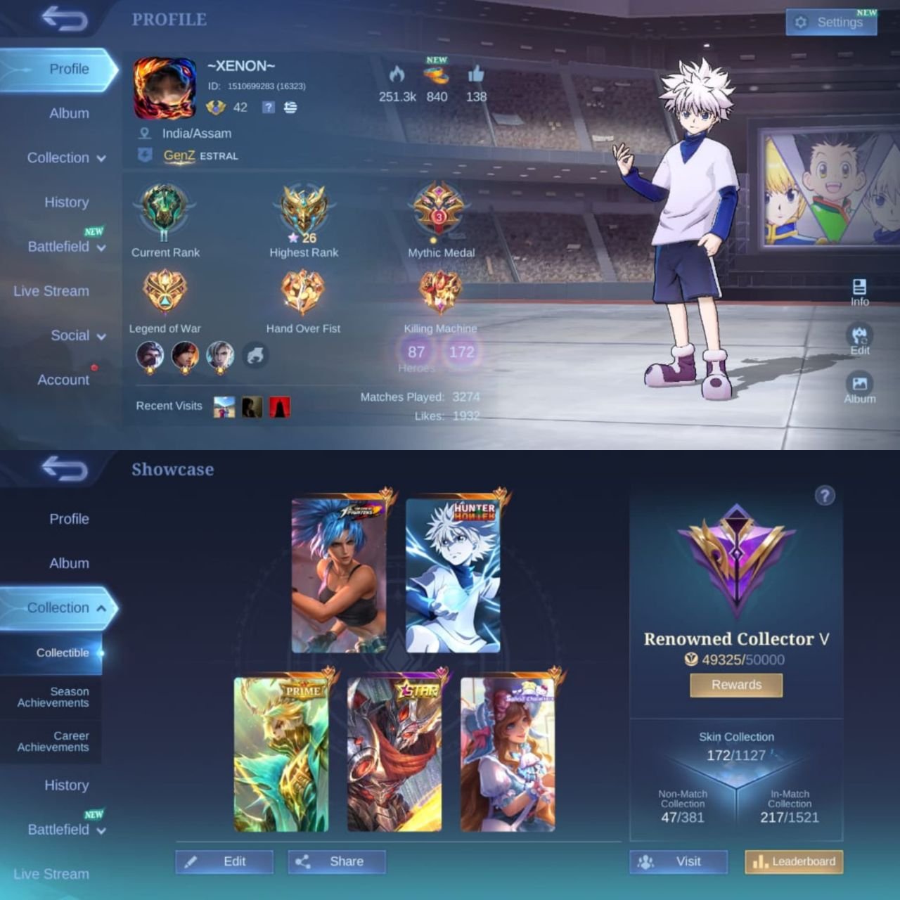 🌹Sanrio flora and angela/ coll angela and flora/ season flora 🌹, Sale, Rank: Mythic, Level: 58, Winrate: 50%, Heroes: 120, Skins: 175