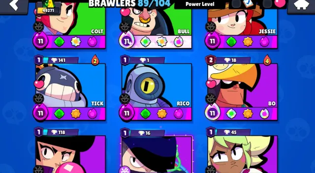 🔥 Brawl Stars | 49K 🏆 | 89/104 Fighters | 🔥Godzilla baz🔥| 19 11 strength ⚡ | 48 Hypercharges💥 | 2022, trophies 49271, brawlers 89, primes 23