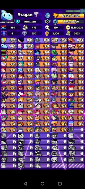 Top account 💥20k trophies ⭐79 brawlers 👽🤖 Auto-delivery👽🤖 see description for details🙉🙈, 19850 trophies, 79 brawlers, 6 primes