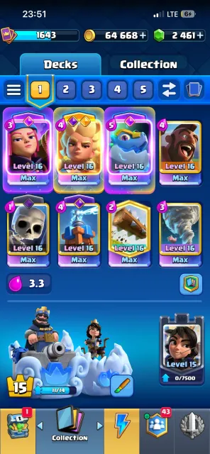 BEST ACCOUNT 5in1❤️CR-13K❤️CoC-8 Town Hall💘VIDEO REVIEW IN DESCRIPTION, 31 arena, 1643 level, 13300 trophies, 123 cards, No