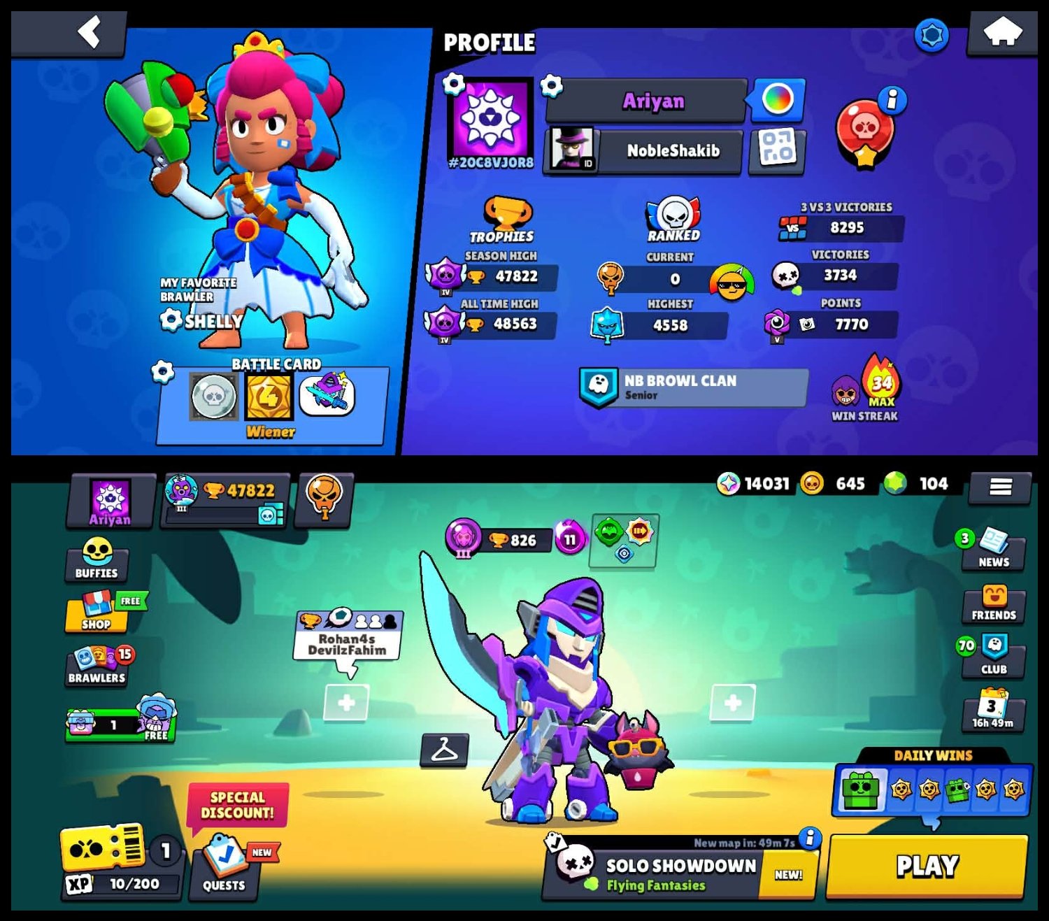 Rare - 47822 Trophies - 84 Brawlers - 113 Skins - 50x [Max] - 24x [9 LvL] - All Details Changeable, trophies 47822, brawlers 84