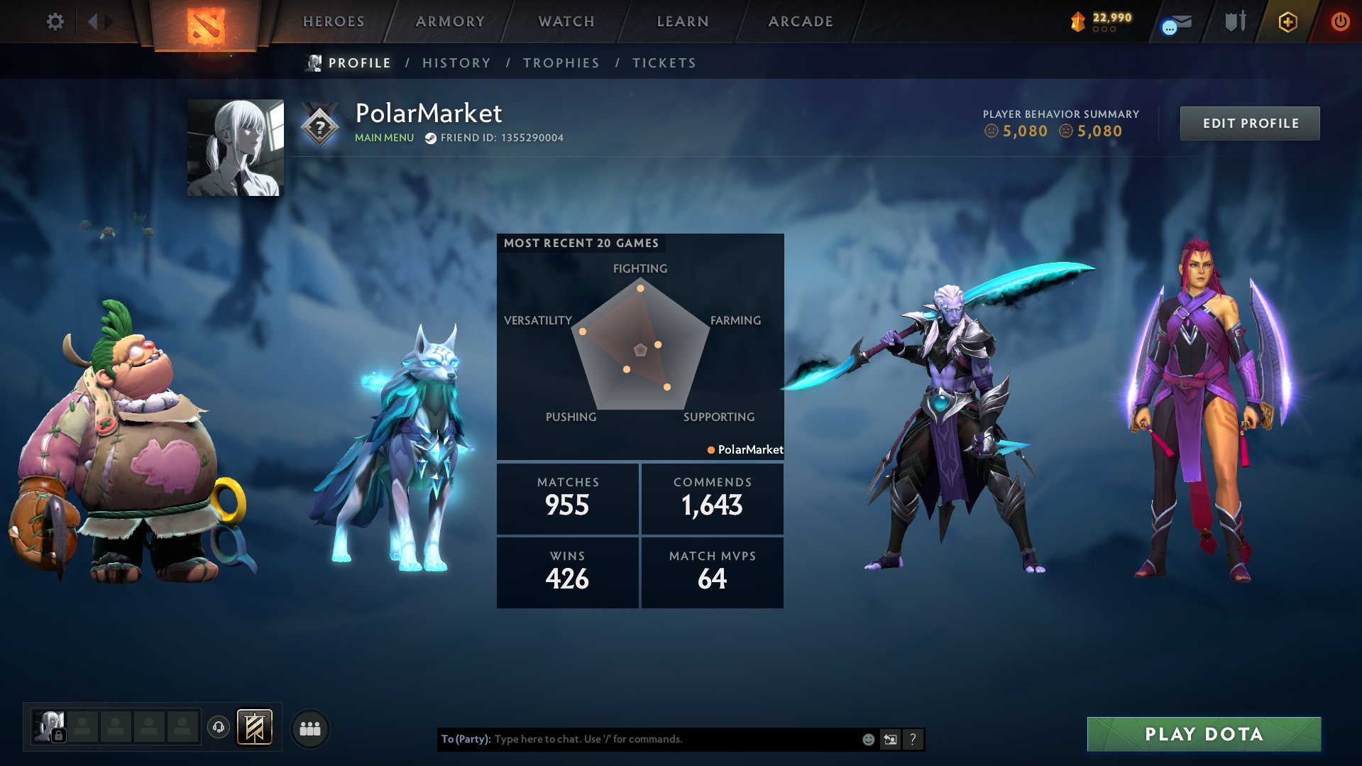 🔹HERALD✦︎ 4 PERSONAS ✦︎ 385 SKINS ✦︎ Rating is open🔹, Sale, 5080 Behavior score, 5080 вежливости, 955 games