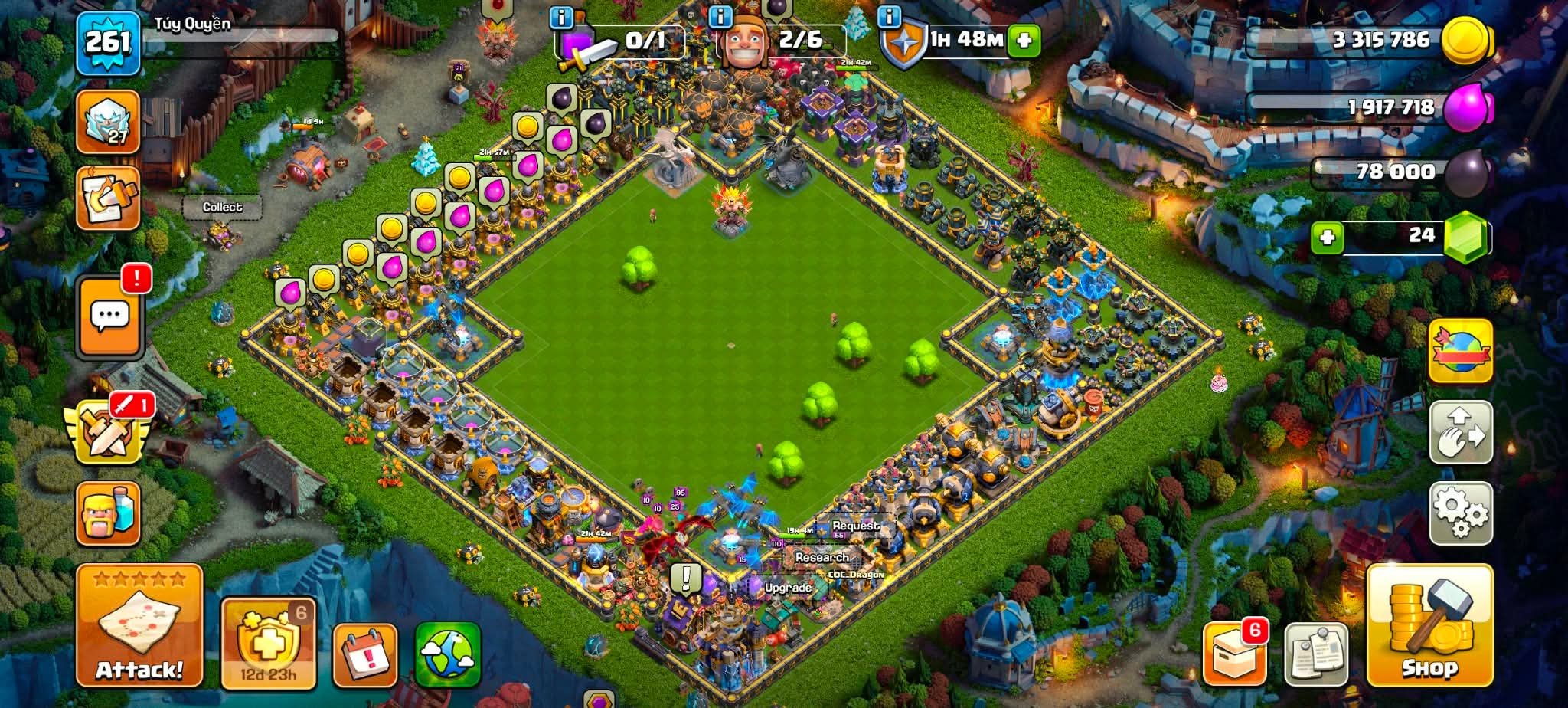 TH 18 Max | 99% Almost Nothing Left | 105-110-95-82-55-13 | 8x Epic Max Level 27 |, 18 TH Main Village, 10 TH Builder