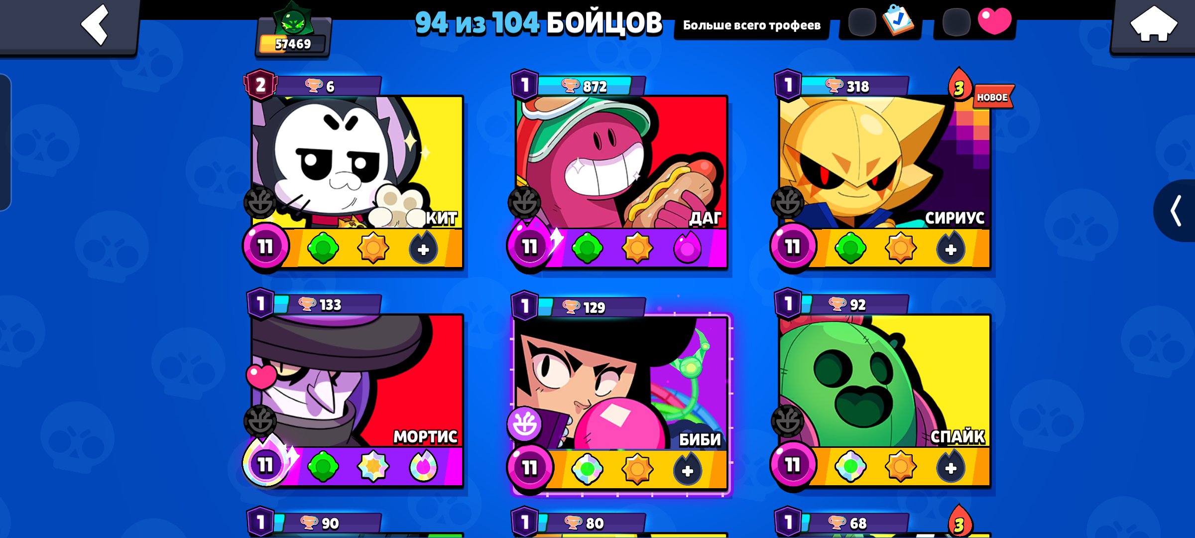 Selling an old AC, I've given up on the game., trophies 57469, brawlers 94, primes 25