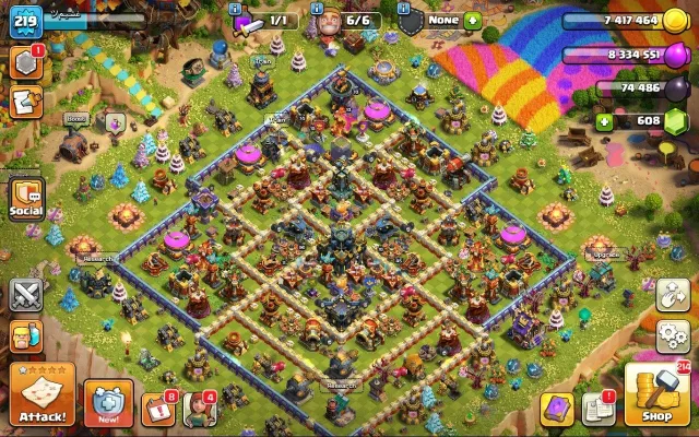 Перепривязка ✅17 TH с прокачкой фулл 16 | 219 LVL | 74/96/51/70/45/3 | топ снаряга + 504 лвк, 17 TH Родной Деревни, 8 TH Строителя
